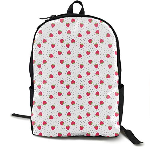 Preisvergleich Produktbild Strawberries Fruity Fun Adult Premium Travel Backpack, Water-Resistant College School Bookbag, Sport Daypack, Outdoor Rucksack, Laptop Bag for Men&Women