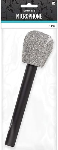 Totally 80's - Soporte de micrófono de plástico 9 pulgadas (paquete de 1) Destaca y brilla con nuestro impresionante accesorio de micrófono