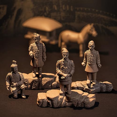 Abaodam 146754XB8EO6 9Pcs/Set Terracotta Warriors Statues Set Xian China Terracotta Warriors Carriage And Horse Model China Qin Dynasty Terracotta Warriors Figurine Chinese Collectible Home Decor thumb #2