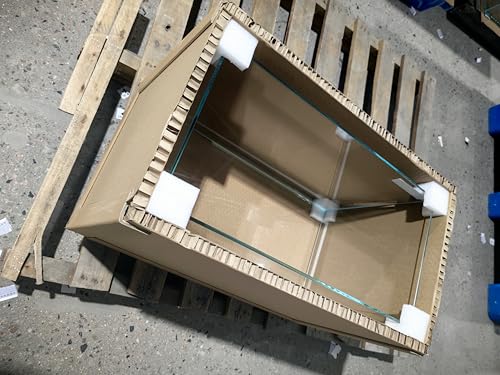 Image of Ultra Clear Rimless Low Iron Glass Aquarium Tank (W23.62xD11.81xH14.17 inch(60x30x36cm)) 6mm Thickness Include Black Leveling Mat