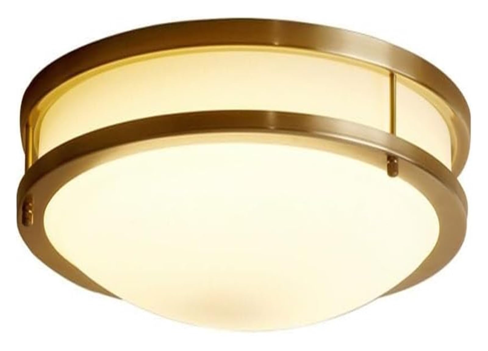 Plafonnier LED américain en verre et cuivre pour éclairage de plafond chic