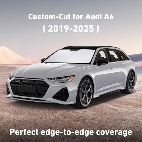 Image of EcoNour Windshield Sunshade Compatible for Audi A6 2019-2023 2024 2025, Sun Visor for Front Windshield & Window Sun Shade Cover, UV Heat Blocker & Protector, Car Accessories