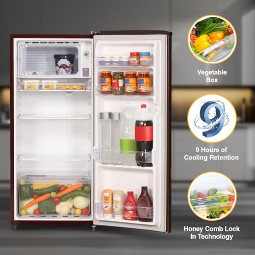 Image of Whirlpool 184 L 3 Star Direct-Cool Single Door Refrigerator (205 WDE PRM 3S WINE RADIANCE-Z, Wine Radiance,Red, 2023 Model)