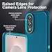 YKHJKLEC for Samsung Galaxy S25 Edge Case, Military Grade 3 in 1 Heavy Duty Shockproof/Drop Proof/Dust Proof Case with 2Pcs Tempered Glass Screen Protector & Camera Lens Protector (Blue/Turquoise)
