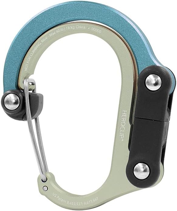 GEAR AID HEROCLIP Carabiner Clip and Hook Mini for Travel Luggage Sea Grass