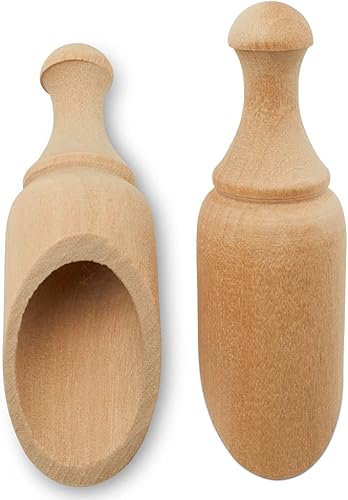 Miniatura 2 de Mini cucharas de madera de 3-34 pulgadas de largo, 50 mini cucharadas sin terminar para tarros, sales de baño, exfoliantes corporales, recipientes