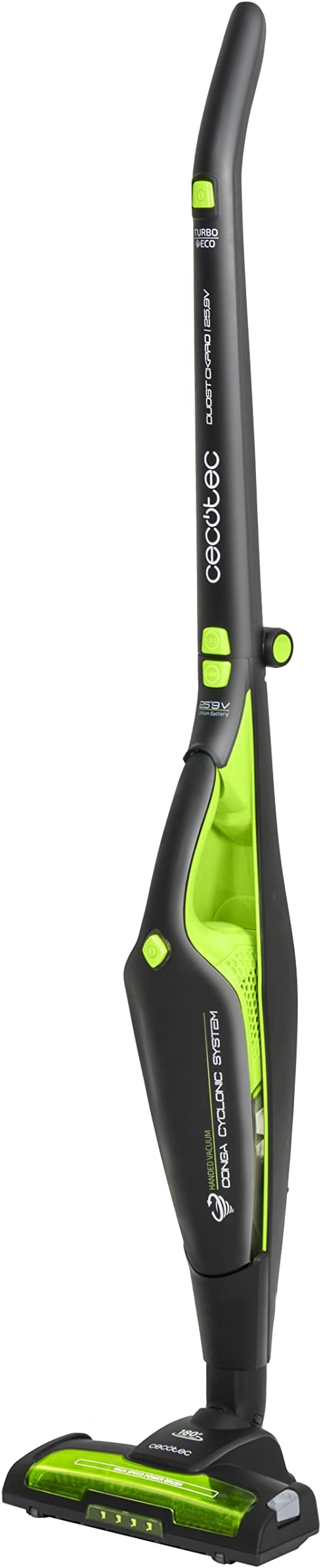 Cecotec Vacuum Cleaner Broom 3 in 1 Conga DuoStick Power 25.9 V. 3 in 1 Bagless Vacuum Cleaner: Broom, Hand and Upright. Cyclonic. Powerful. Foldable. HEPA Filter 3 Accessories