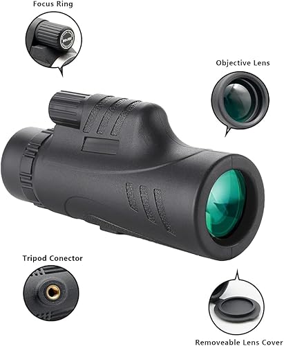 Miniatura 10 de 80x100 de alta potencia de visión nocturna BAK4 telescopio monocular compacto portátil impermeable monoculares adultos con trípode adaptador de