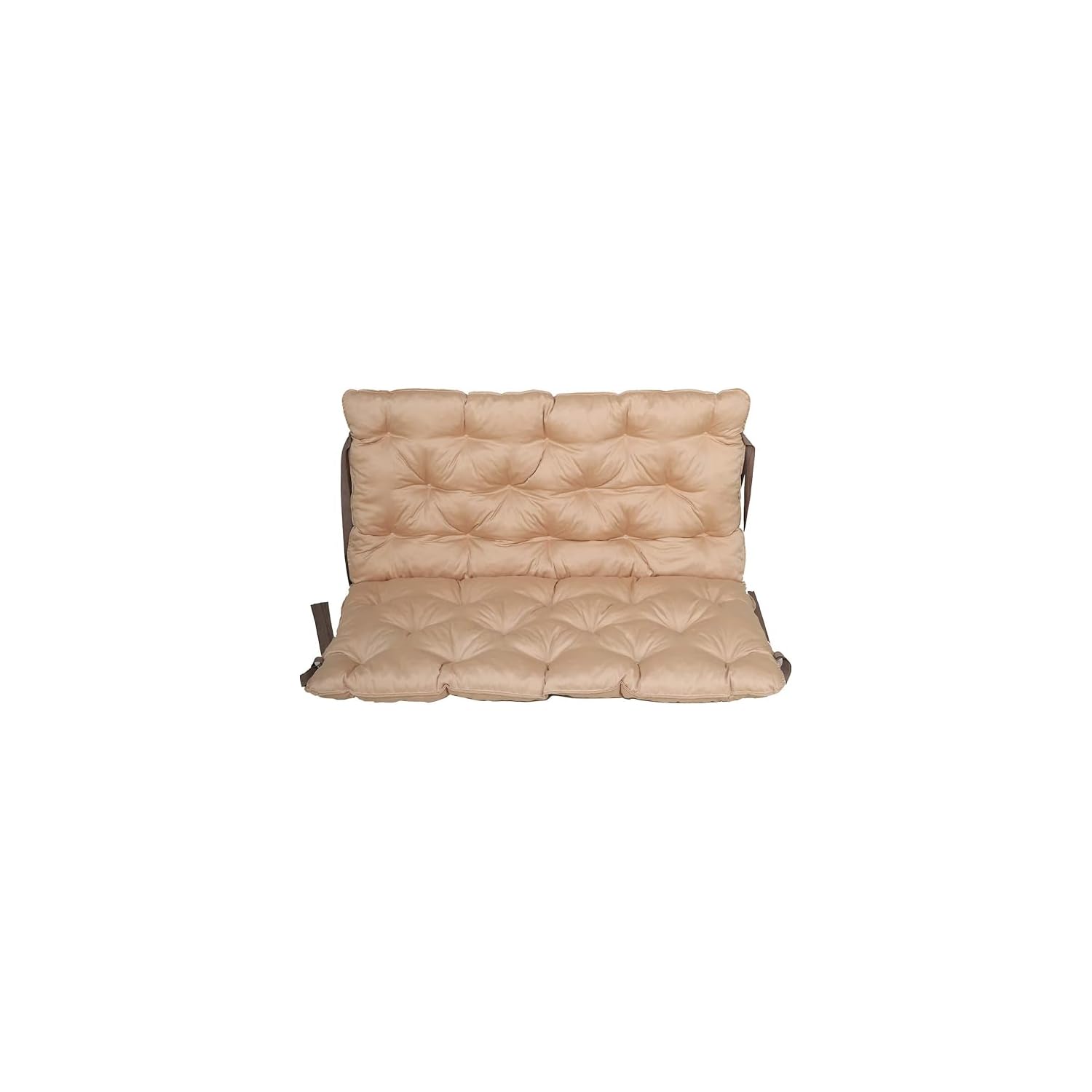 Cuscino per Panca con Schienale Seduta e Cuscino Schienale con Cinghie Circa 100x98 cm Imbottitura Beige