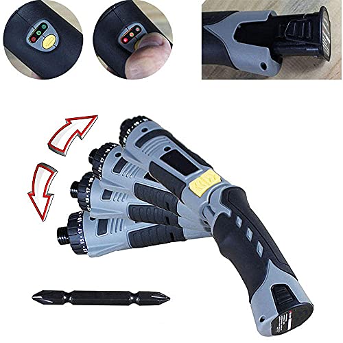 QHYXT Akku-Bohrschrauber, Akku-Bohrschrauber, Akku-Schrauber mit wiederaufladbarer Lithium-Akku-Technologie mit Biege- und Positionierungsfunktionen, einfach zu halten und zu verwenden – Bild 7