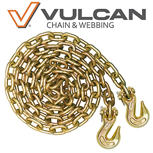 Vulcan Safety/Binder Chain With Clevis Grab Hooks - Grade 70-1/2 Inch X 10 Foot - 11,300 Pound Safe Working Load #TOP7