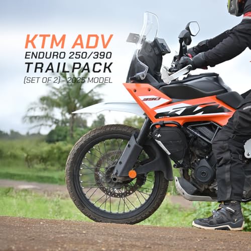 Image of ViaTerra KTM ADV /Enduro 250 /390 Trail Pack (Set of 2)| Shape Retention Easy to Mount Front Frame Bags |Suitable for Off Road & Trail Rides |Easy to Carry Trail Essentials (2025 Model)