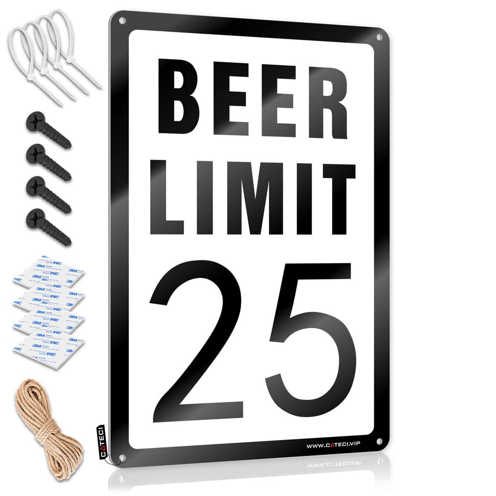 Man Cave Signs For Men Beer Limit 25 Sign Funny Metal Tin Sign For Bar Metal Tin Sign Retro(20X30CM)