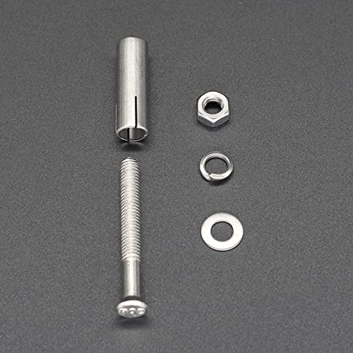 8 Pcs M6 X 50Mm 304 Stainless Steel Hex Expansion Bolt, Incontesta Eyebolt Fastener Wall Concrete Brick Expansion Screw Closed Hook Anchor Bolt #TOP2