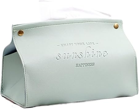 Environmental PU Leather Napkin Holder Foldable Tissue Box Home Office Waterproof Dustproof Storage Box Sundries OntainerGreen-10