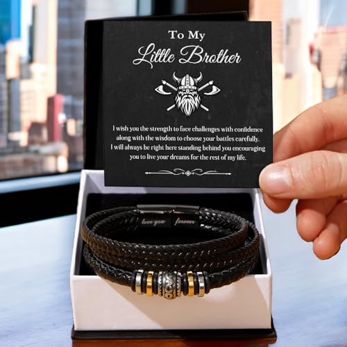 Brother Bracelet From Sister With Message Card And Gift Box, To My Brother Love You Forever Bracelets, Brothers Bracelets For Men, Meaningful Gifts For Him Birthday Christmas2