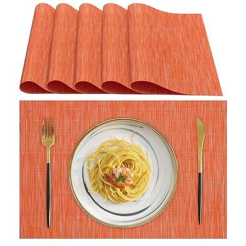 Lumaca Lot de 6 Sets de Table Lavables,Set de Table(70% PVC, 30% Polyester), Résistants à la...