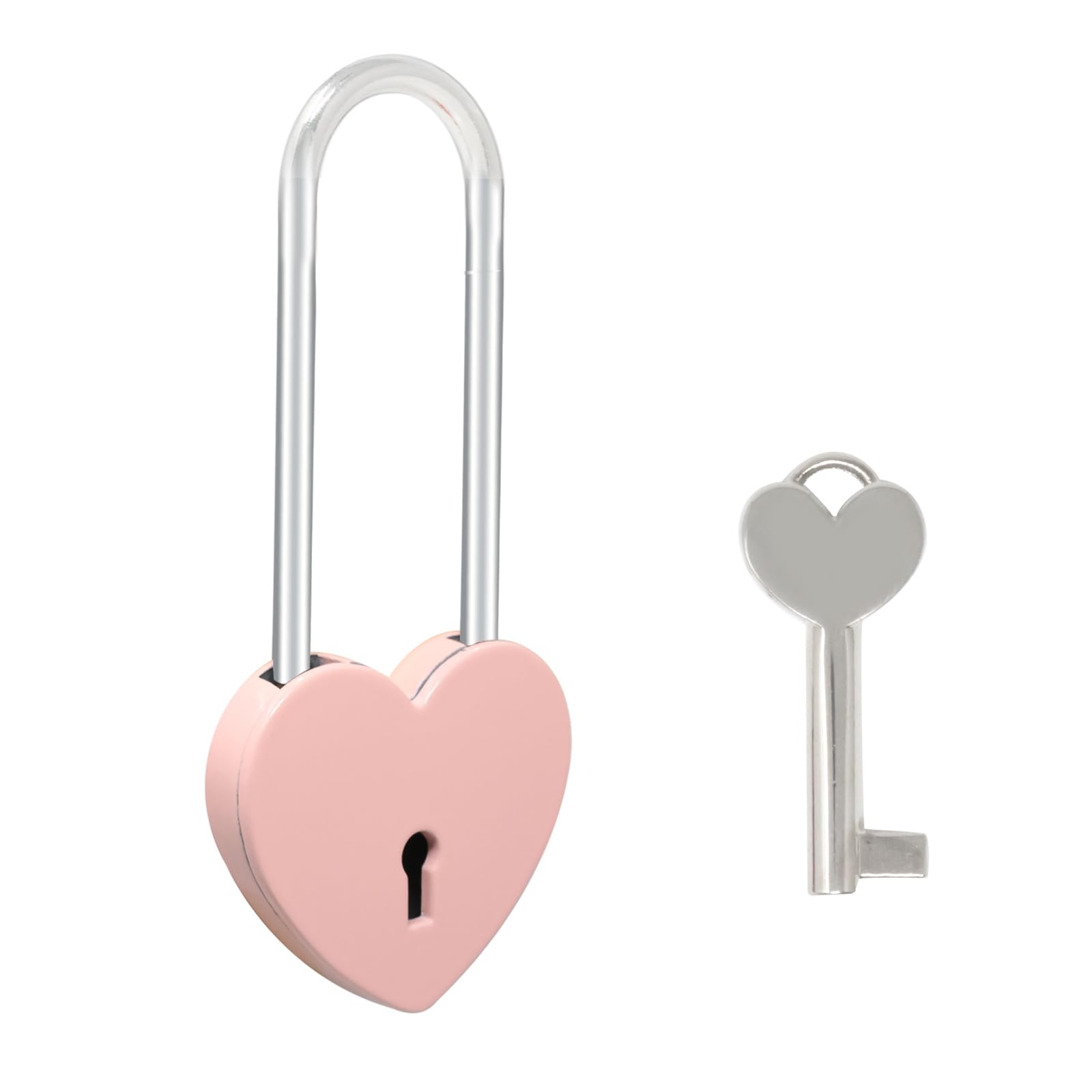 Honbay Cute Love Lock with Key Heart Shaped Padlock Alloy