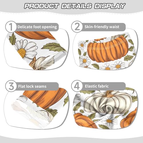 Thanksgiving Day Pumpkin Flower Girls Leggings Soft Stretch Workout Yoga Dance Pants for Kids Casual Tights3