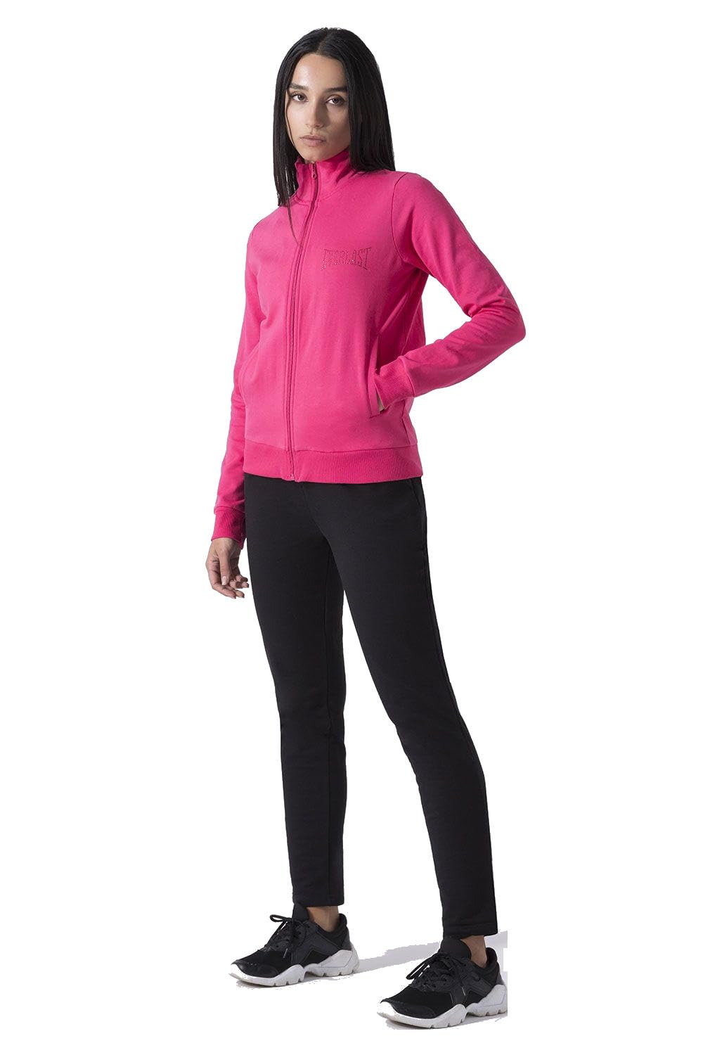 Everlast Tuta da Ginnastica Donna Completo Sportivo, Fuxia/Nero, S | Cotone Felpato, Set per Sport e Tempo Libero, Per Palestra