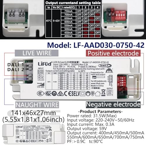Adaptateur d'alimentation AC220-240V DC9-42V pilote de gradation DALI CC LED - 5