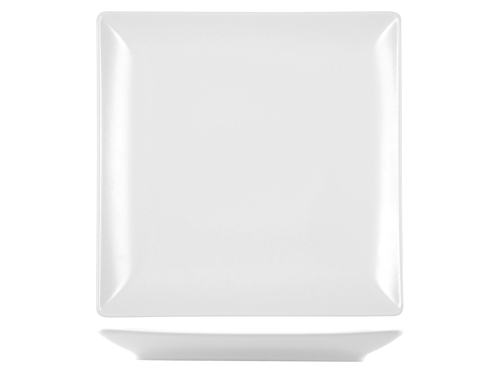 H&H Boston Set 6 Piatti Piani, Stoneware, Bianco, Quadrato, 24x24 cm