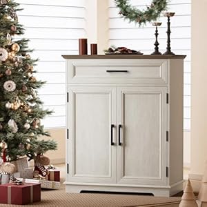 Kitchen storage cabinet with drawer buffet cabinet with storable door modern floor sideboard white freestanding cabinet for living room entryway dining room  urban country home decor