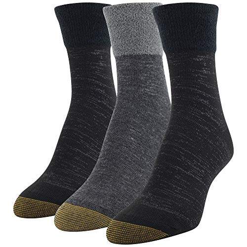 Gold Toe Womens Crew Socks, Black, Charcoal, Shoe Size: 6-9