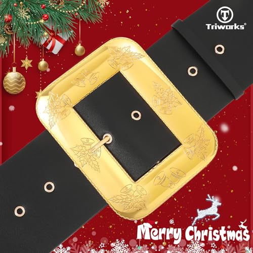 Christmas Santa Claus Belt Adults Black Pirate Belt Novelty Accessory Santa Claus Costume Belt with Gold Buckle3