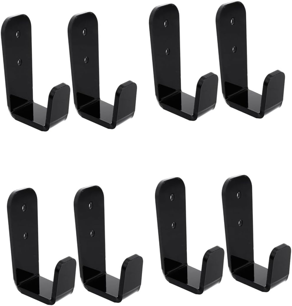 KICHOUSE Acrylic Rod Wall Racks 4 Pairs Fishing Pole Holders Ski Poles Hockey Stick Hanging Storage Racks with Screws for Outdoor Sports Organization