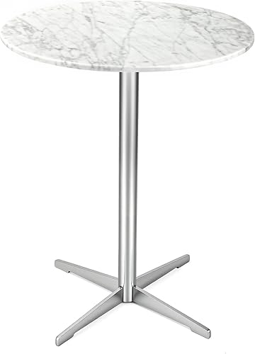 Mesa superior redonda de mármol con elegante base de metal, piedra natural, elegante mesa redonda y mesa auxiliar, mesa auxiliar ideal para sala de