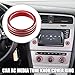 ACROPIX Front Car AC Media Tune Knob Cover Ring Fit for VW Golf MK7 - Pack of 5 Red