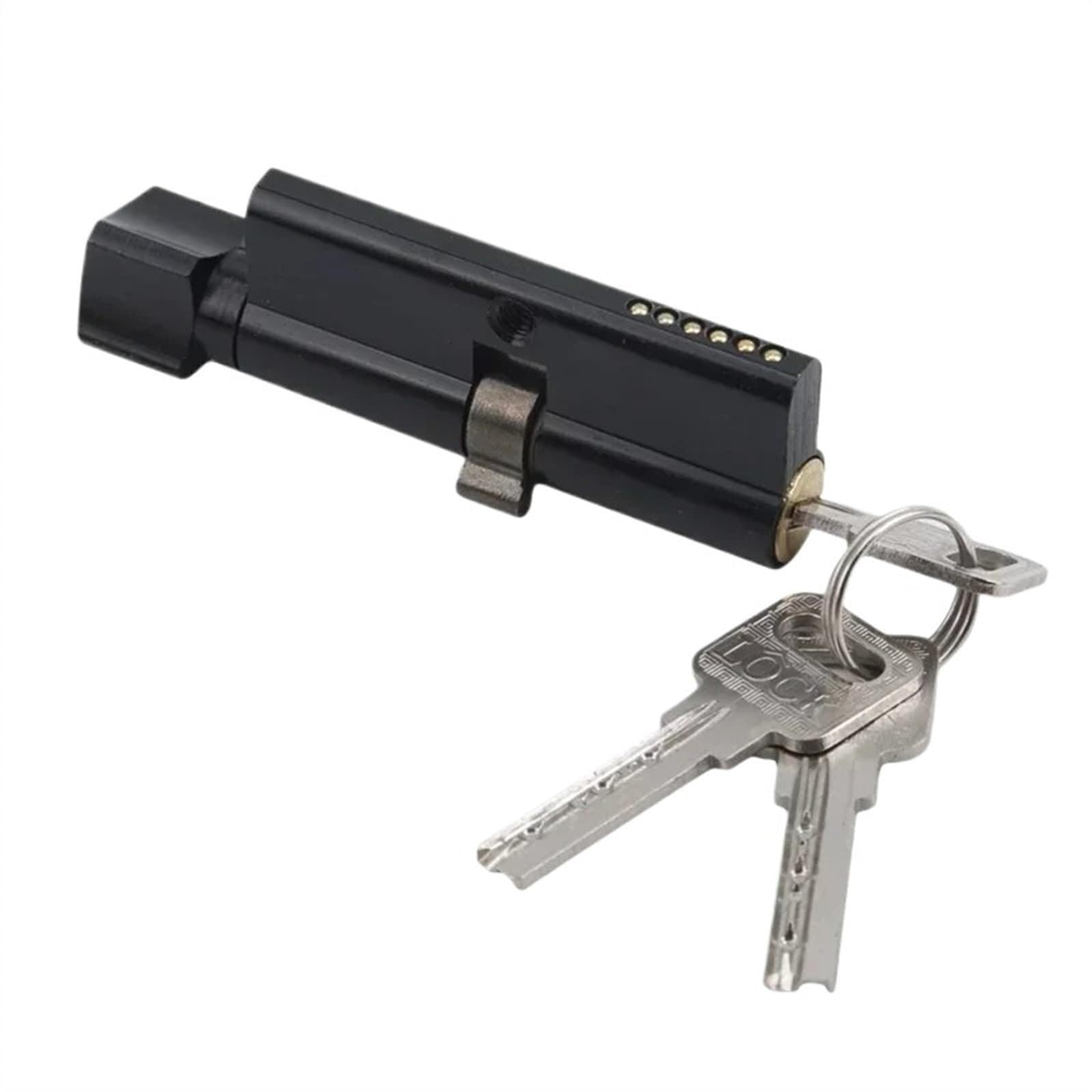Barrel Lock Door Cylinder Biased Lock AB Key Anti Theft Entrance Brass Lengthened Core Extended Keys(Black)