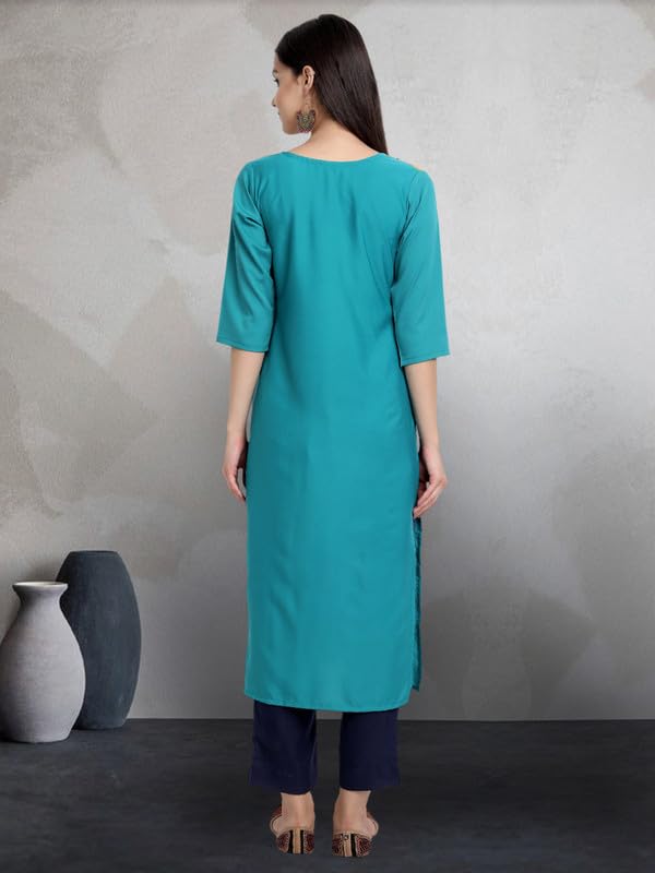 Pinkmint Elegant Printed Crepe Kurti's For Women's Ll Fashionable Kurti Ll Stright Round Neck Kurti (Pack Of 6)