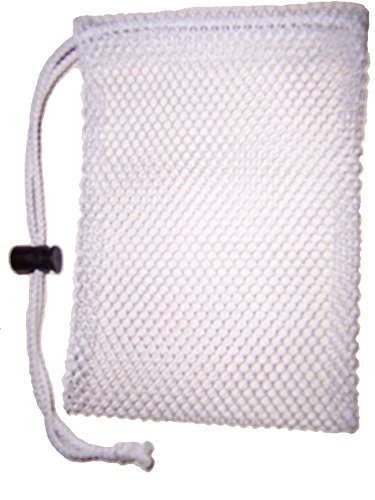 2- White SoapSavers w/ string lock. The new "Soap on a Rope". Exfoliating scrubber.