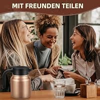WYHVAND Thermoskanne 1 L aus Edelstahl, Kaffeekanne, Kupfer – Ansicht 7