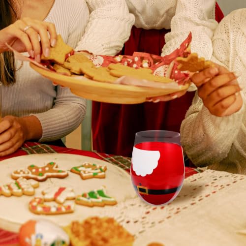 Vaso de vidrio rojo navideño con diseño elegante y resistente para mesa 6