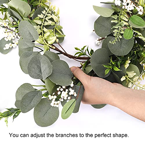 Cocoboo 20 Inch Eucalyptus Wreath For Front Door, Spring Summer Green Wreaths, Home Porch Farmhouse Patio Garden Festival Celebration Window Party Decor Home Décor #TOP3