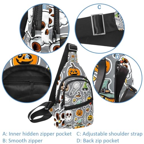 Bolsa bandolera Happy Halloween compacta para liberar tus manos en eventos 4