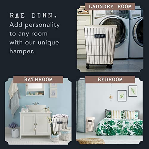 Rae-Dunn-Heavy-Duty-Laundry-Hamper-on-Wheels-Lined-Basket-with-Removable-Cloth-Liner-By-Designstyles Rae Dunn Heavy Duty Laundry Hamper on Wheels Lined Basket with Removable Cloth Liner By Designstyles