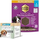 Yummy Combs Dog Dental Treats (24oz, 42ct) & Longevity15 Supplement (1 Pack) Bundle – VOHC Approved Dental Protein Treat – C15:0 Fatty Acid Health Supplement – for Small Dogs