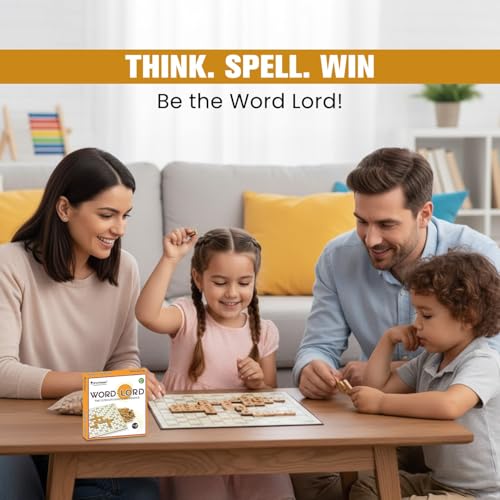 Image of Braintastic Word Lord Scrabble Game for 2-4 Players, Educational Word Building and Vocabulary Learning for Kids & Adults, Perfect for Home & Travel