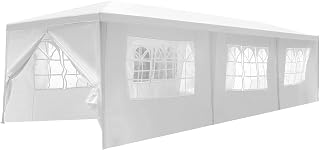 Canopy 10'x30' Party Tent Heavy Duty Outdoor Gazebo Wedding Party Tent with 8 Removable Sidewalls Waterproof UV Resistant for Wedding Camping Shelter BBQ,White