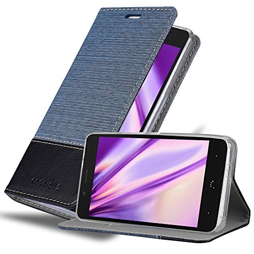 Cadorabo Funda Libro para BQ Aquaris X5 Plus en Azul Oscuro Negro - Cubierta Proteccíon con Cierre Magnético, Tarjetero y Función de Suporte - Etui Case Cover Carcasa