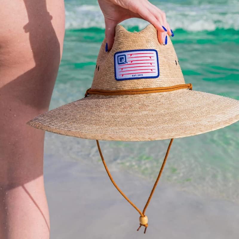 Qwave Packable Stone-Washed Straw Lifeguard Hat for Men and Women - Beach Straw Hat Protects from Summer Sun - Image 7