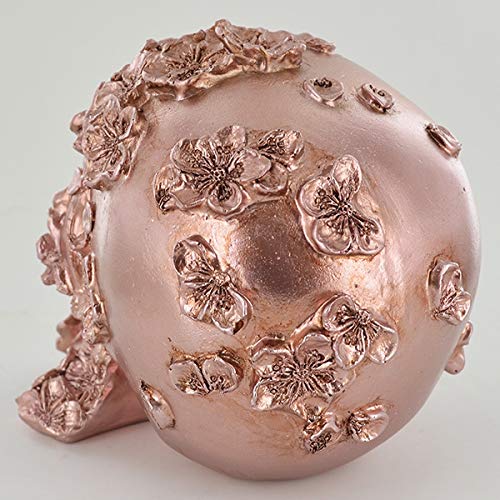 Fiesta Studios Copper Skull with Flowers Ornament - Novelty Goth Halloween Decor - Image 3