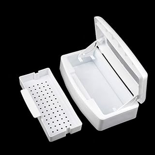 Outils à ongles Plateau stérilisateur, propre plastique stérilisateur Boîte de rangement Organisateur pour ongles, stérilisant Clean Désinfection Container Box Salon personnel Nail Art Manucure