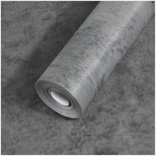Concrete Wallpaper Peel and Stick Grey Cement Contact Paper 17.3x78.8