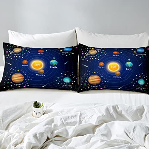 Erosebridal OYL00829LHM-CL_USTWIN Kids Outer Space Fitted Sheet, Boys Starry Sky Galaxy Bed Sheet Twin Size Planet Space Bedding Set For Girls Teens Adult Bedroom Decor thumb #3
