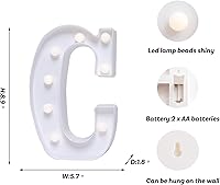 Vista 361 de Foaky LED Letter Lights Sign Marquee Light Up Letters Sign for Night Light Wedding/Birthday Party Battery Powered Christmas Lamp Home Bar